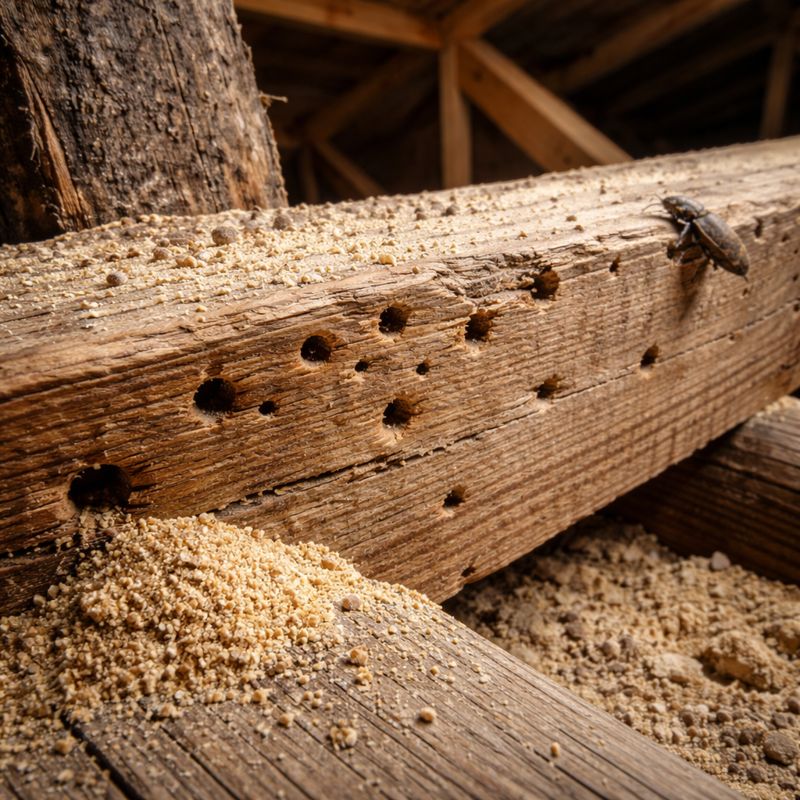 Borebiller i bjælker og loft: tegnene du skal tage seriøst