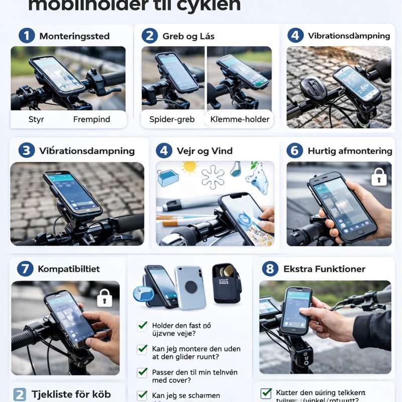 Hvad du skal kigge efter i en god mobilholder til cyklen