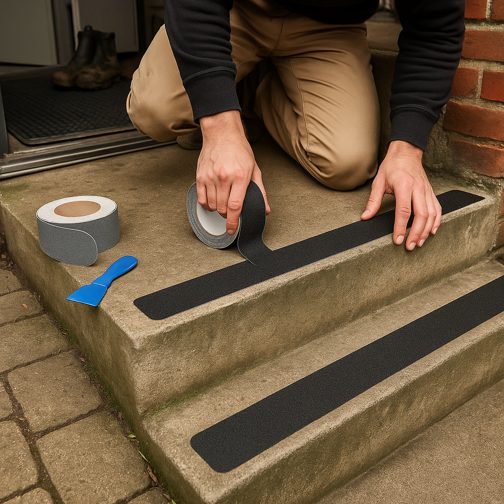 Skridsikring i praksis: Sådan vælger du skridsikker tape der holder (indendørs/udendørs)