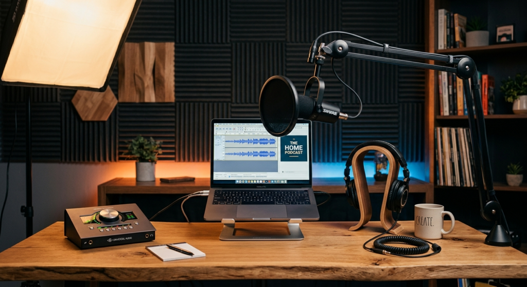 Podcast-optagelse derhjemme med godt lydudstyr